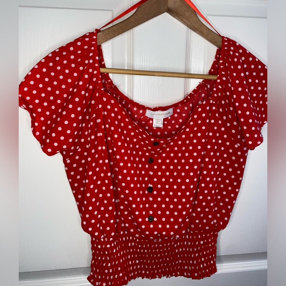 Red Polka Dot Crop Top - Picture 3 of 6